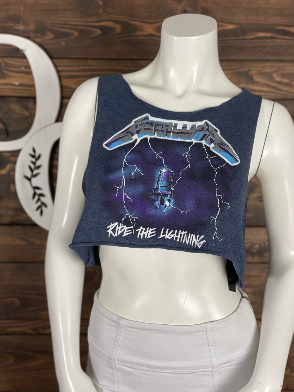 Bravado | Metallica Graphic Ride The Lightning Cropped Cut Off Tank Top